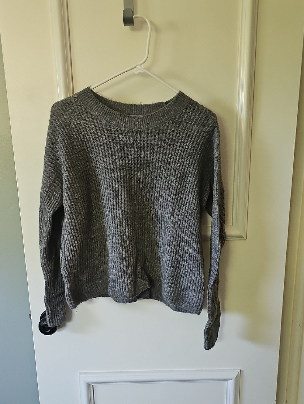 Madewell Charcoal Ribbed Crewneck Sweater